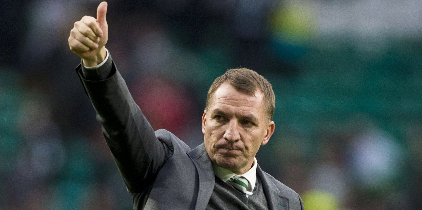 24/02/19 LADBROKES PREMIERSHIP.CELTIC V MOTHERWELL.CELTIC PARK - GLASGOW .Celtic manager Brendan Rodgers salutes the fans at full time