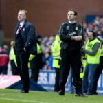 20/11/04 Spl .Rangers V Celtic (2-0).Ibrox - Glasgow .Rangers Manager Alex Mcleish  (Left) And Celtic Boss Martin O'Neill Watch From The Touchline.
